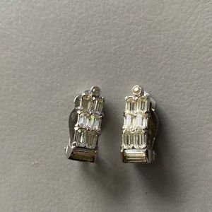 Vintage clip princess cut earrings